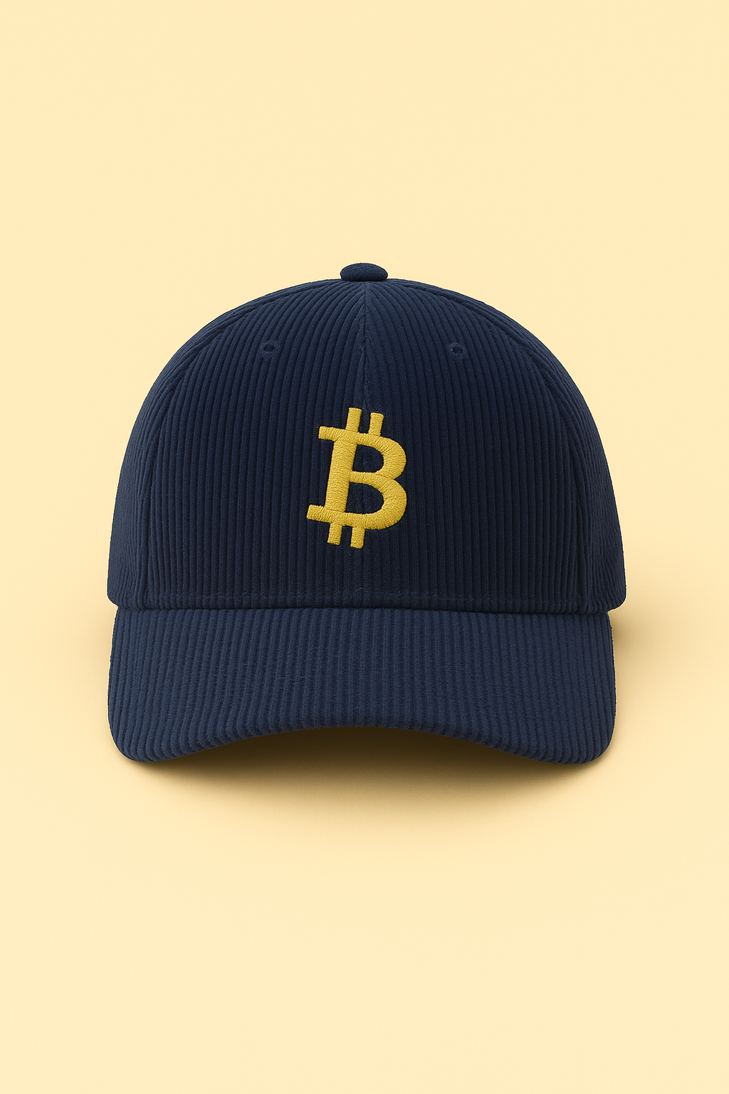 Bitcoin Premium Cord Cap 6-Panel ohne Verschluss, viele Farben & Größen
