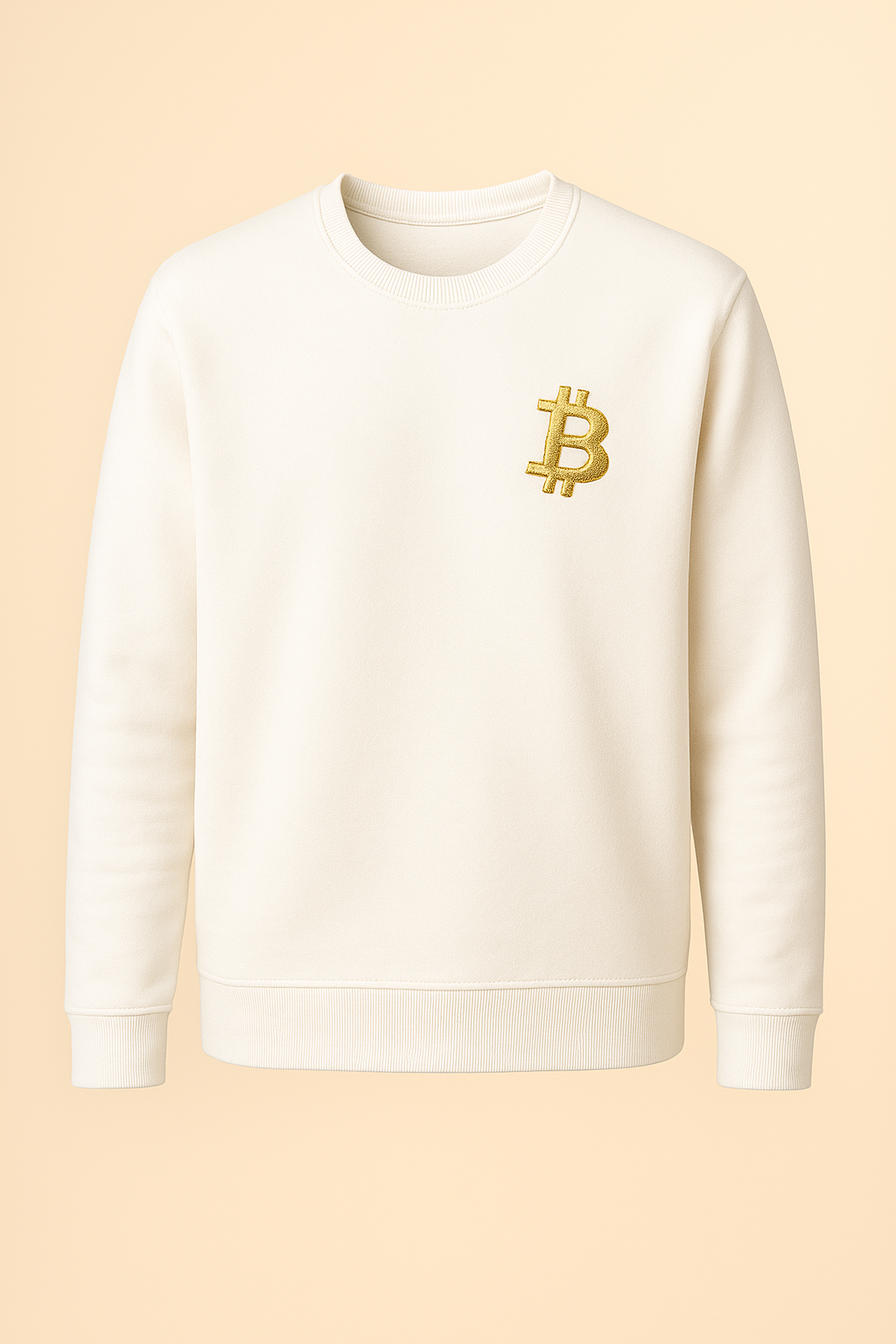 Bitcoin Premium Heavy Sweatshirt – Baumwolle & Polyester, Rundhals, Regular Fit
