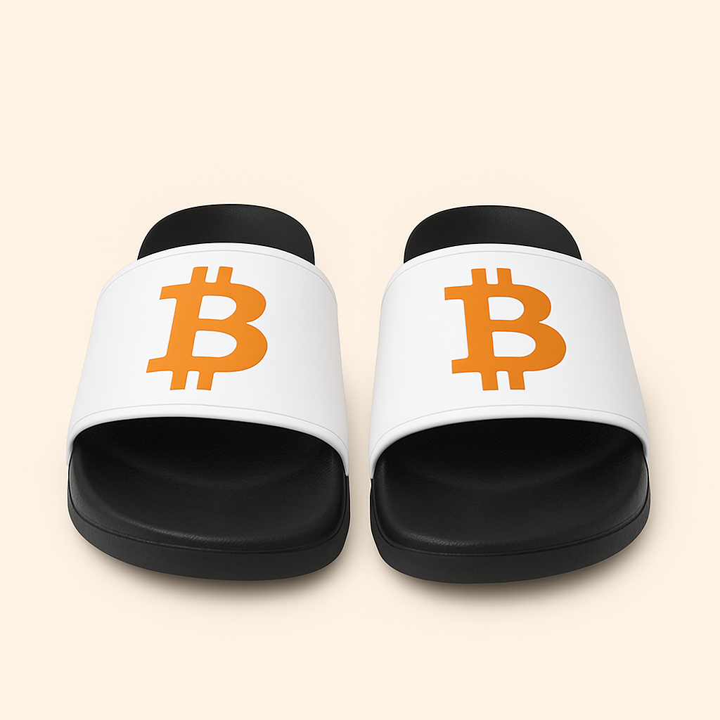Bitcoin Premium Badelatschen Unisex - Bequeme Slides für Freizeit, Sport & Streetwear