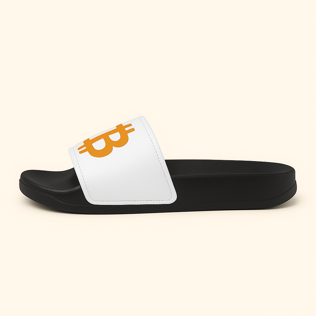 Bitcoin Premium Badelatschen Unisex - Bequeme Slides für Freizeit, Sport & Streetwear