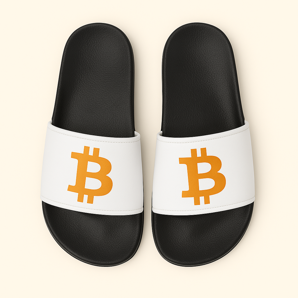 Bitcoin Premium Badelatschen Unisex - Bequeme Slides für Freizeit, Sport & Streetwear