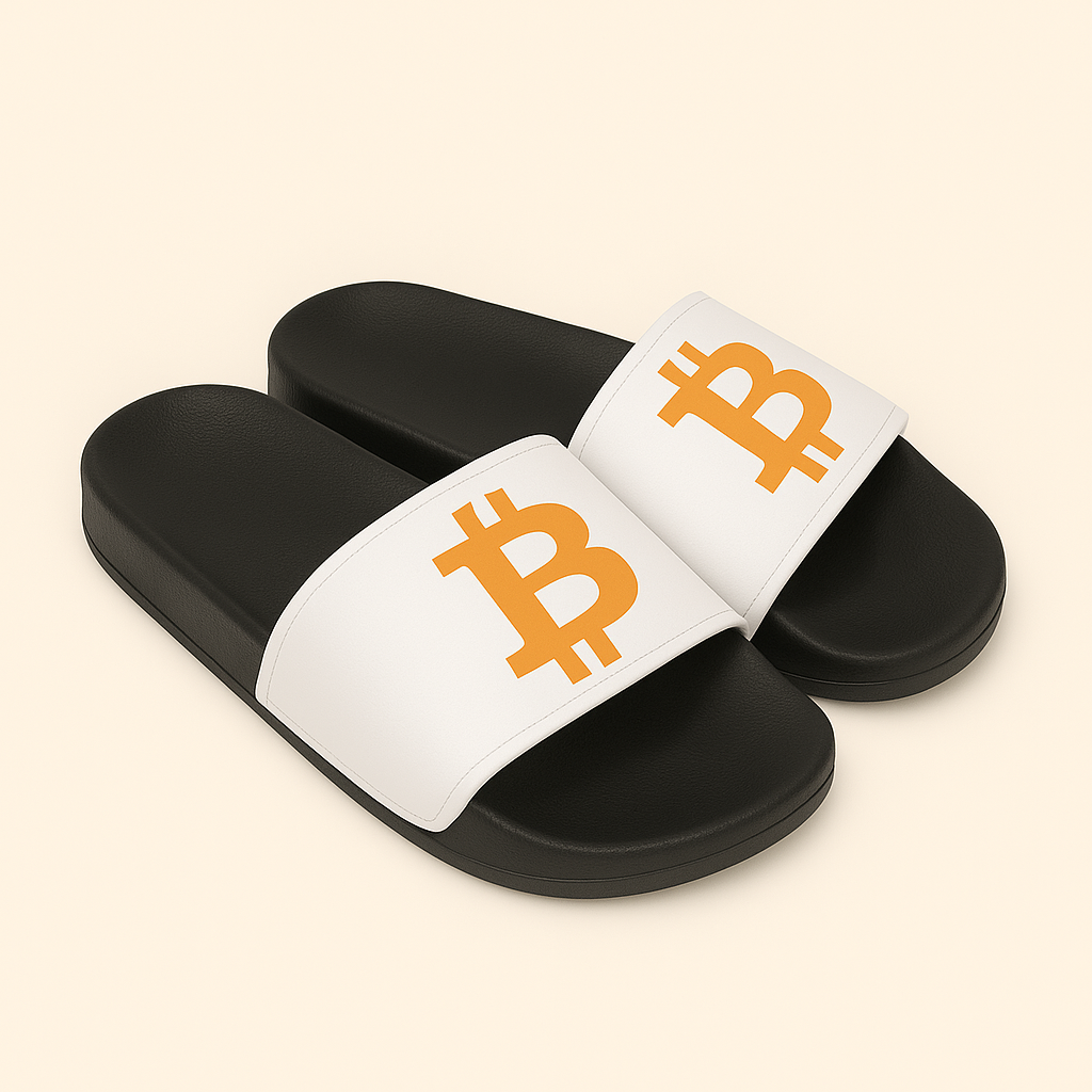 Bitcoin Premium Badelatschen Unisex - Bequeme Slides für Freizeit, Sport & Streetwear