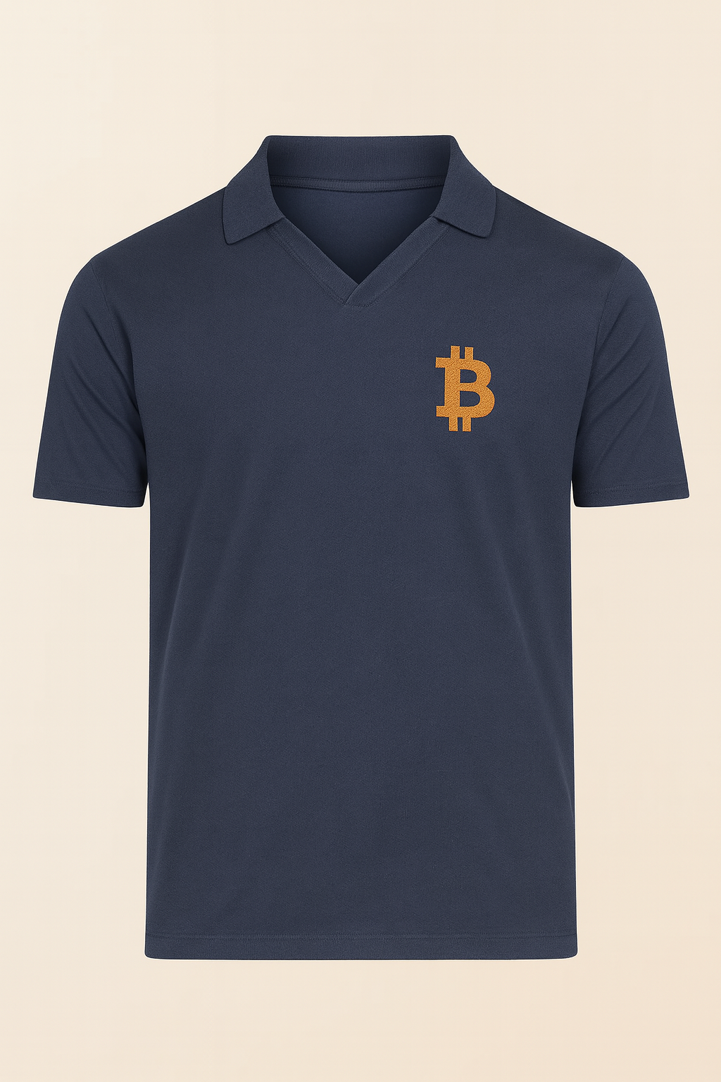 Bitcoin Premium Luxury Stretch V Neck Polo – Bio Baumwolle mit Elasthan