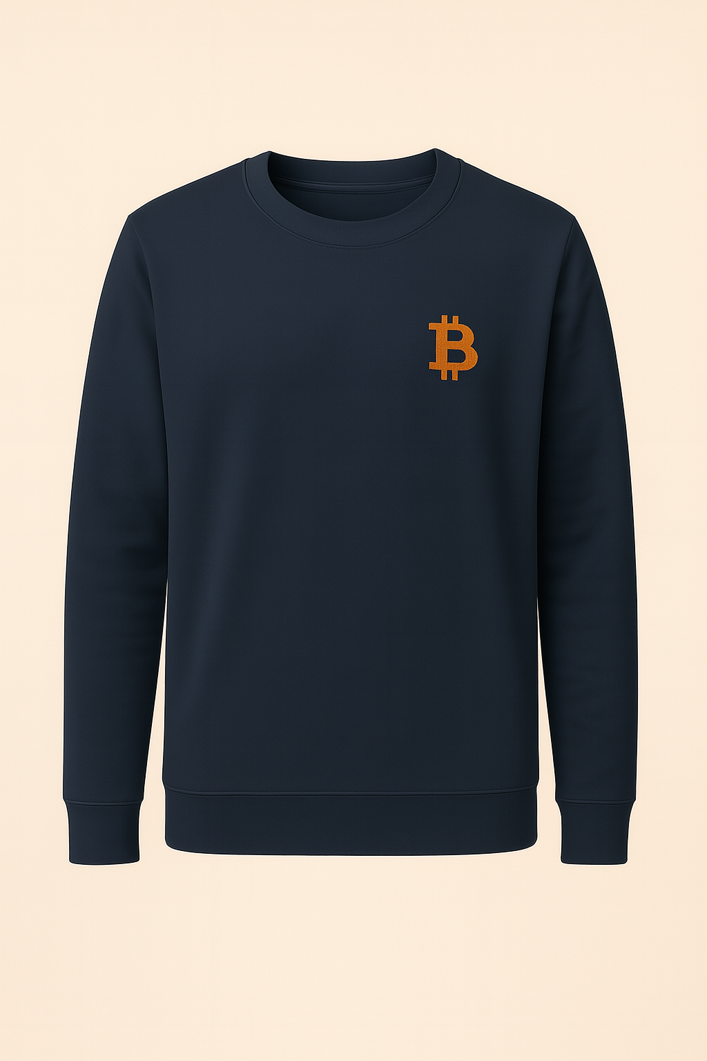 Bitcoin Premium Heavy Sweatshirt – Baumwolle & Polyester, Rundhals, Regular Fit