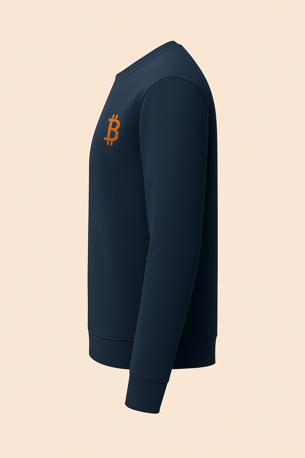 Bitcoin Premium Heavy Sweatshirt – Baumwolle & Polyester, Rundhals, Regular Fit